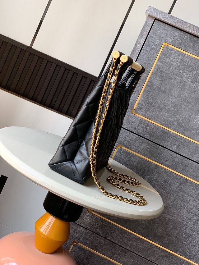 CC original lambskin small tote bag AS5412 black