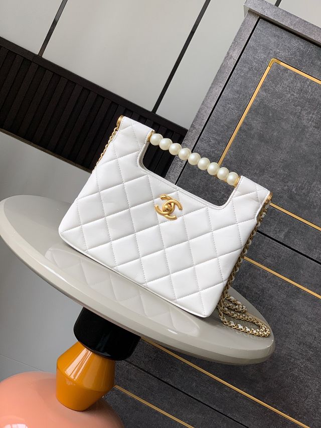 CC original lambskin small tote bag AS5413 white