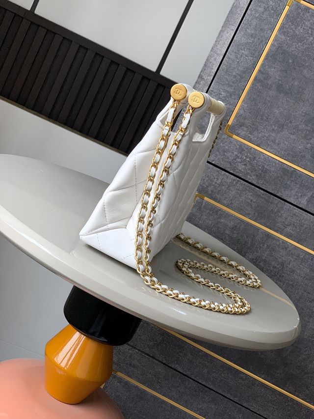 CC original lambskin small tote bag AS5413 white