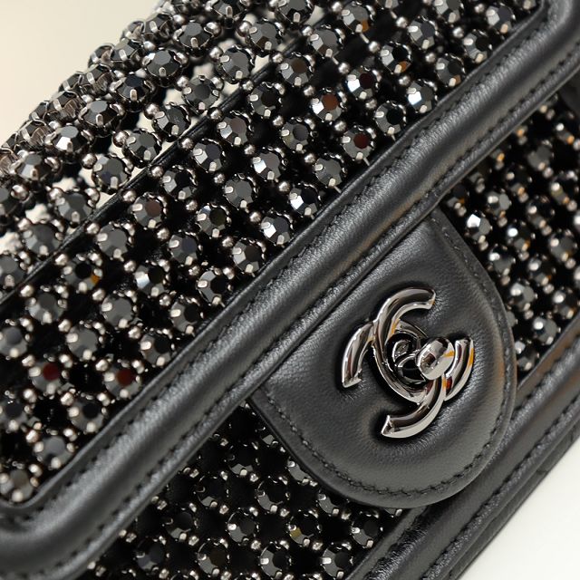 CC original crystal mini flap bag AS4961 allblack