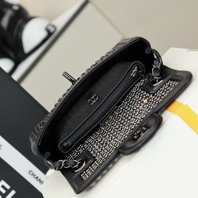 CC original crystal mini flap bag AS4961 allblack