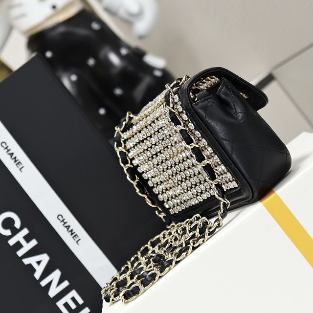 CC original crystal mini flap bag AS4961 black
