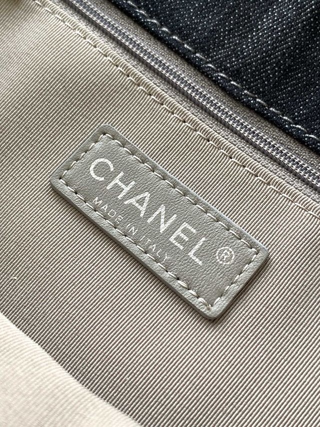 CC original denim large flap bag AS3322 black