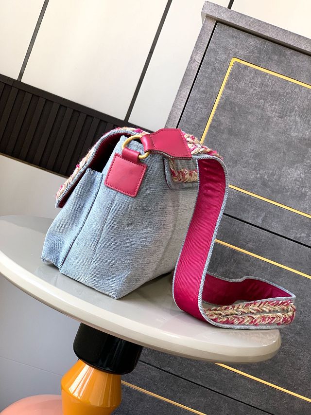 CC original denim large flap bag AS5472 blue