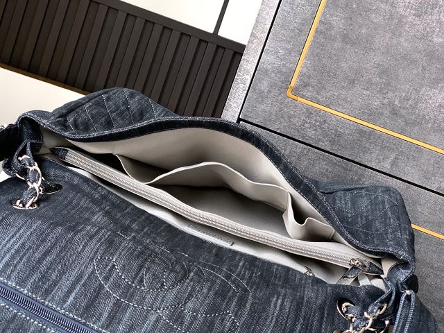 CC original denim maxi flap bag AS3323 black