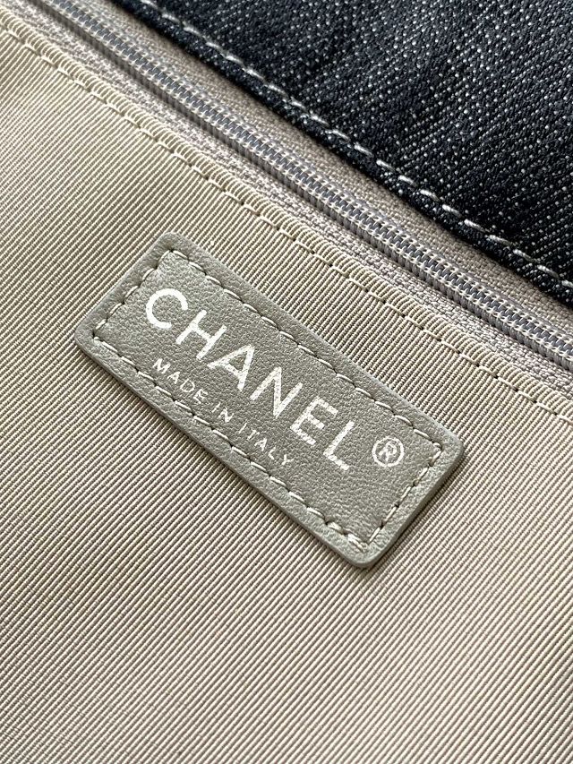 CC original denim maxi flap bag AS3323 black