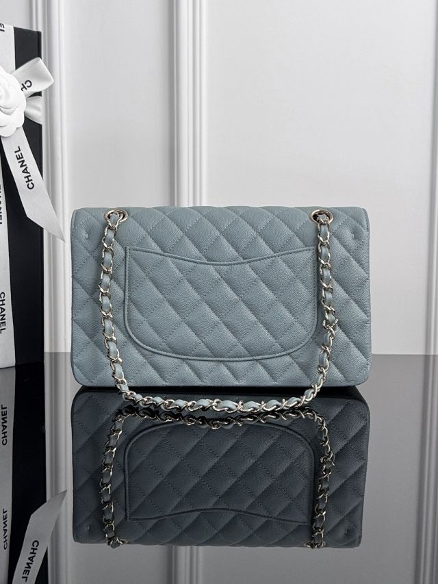 CC original grained calfskin medium flap bag A01112 light blue