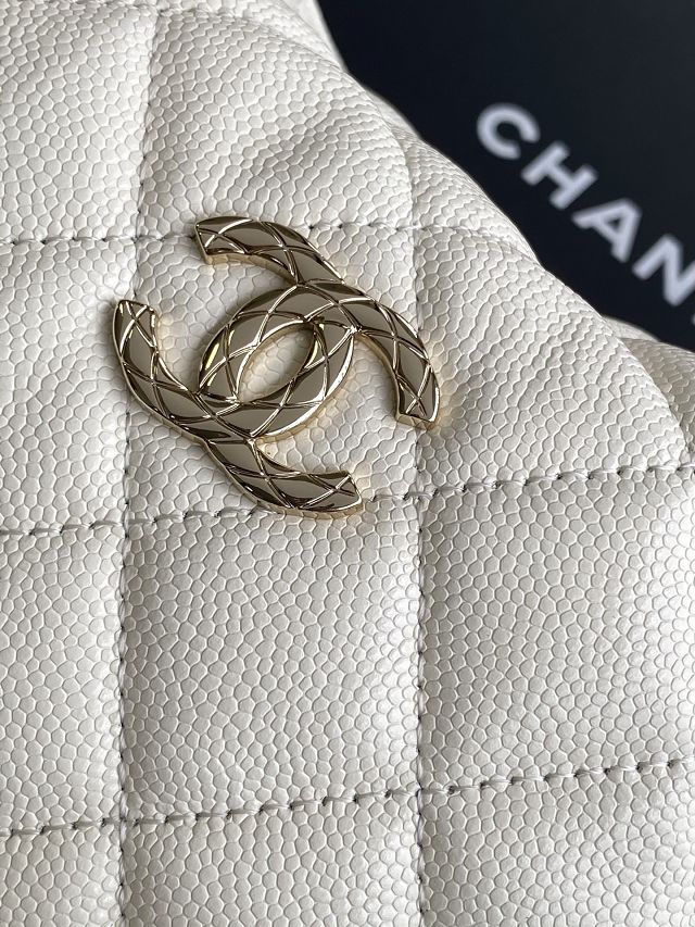 CC original grained calfskin pouch AP4591 white