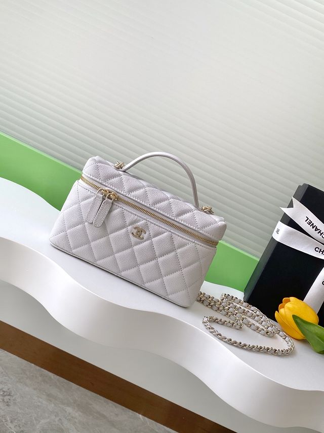 CC original grained calfskin vanity with chain AP4385 grey