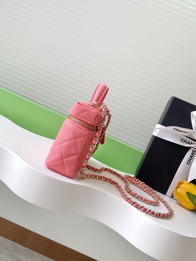 CC original grained calfskin vanity with chain AP4385 hot pink