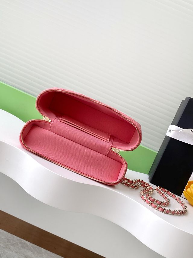 CC original grained calfskin vanity with chain AP4385 hot pink