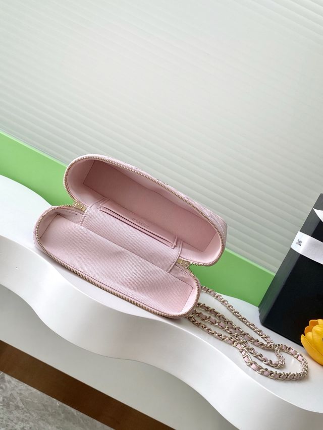 CC original grained calfskin vanity with chain AP4385 pink