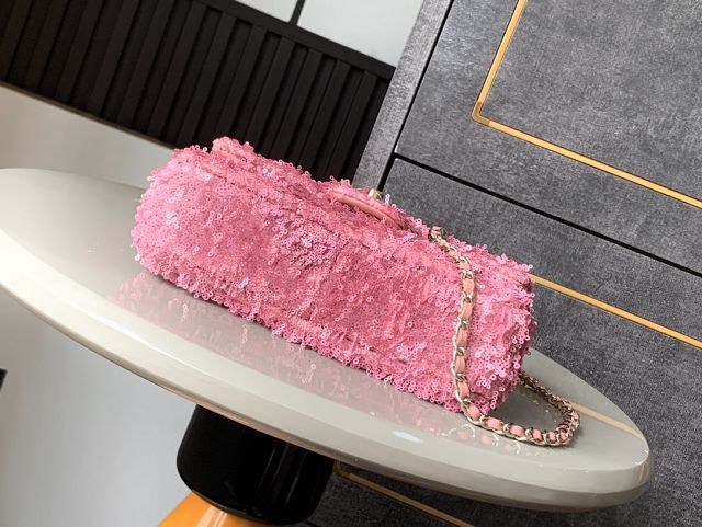CC original sequins mini flap bag A69900 pink