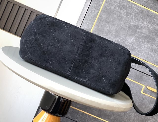 CC original suede large flap bag A99935 black
