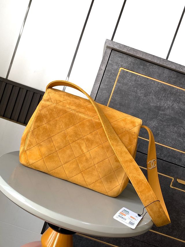 CC original suede large flap bag A99935 khaki