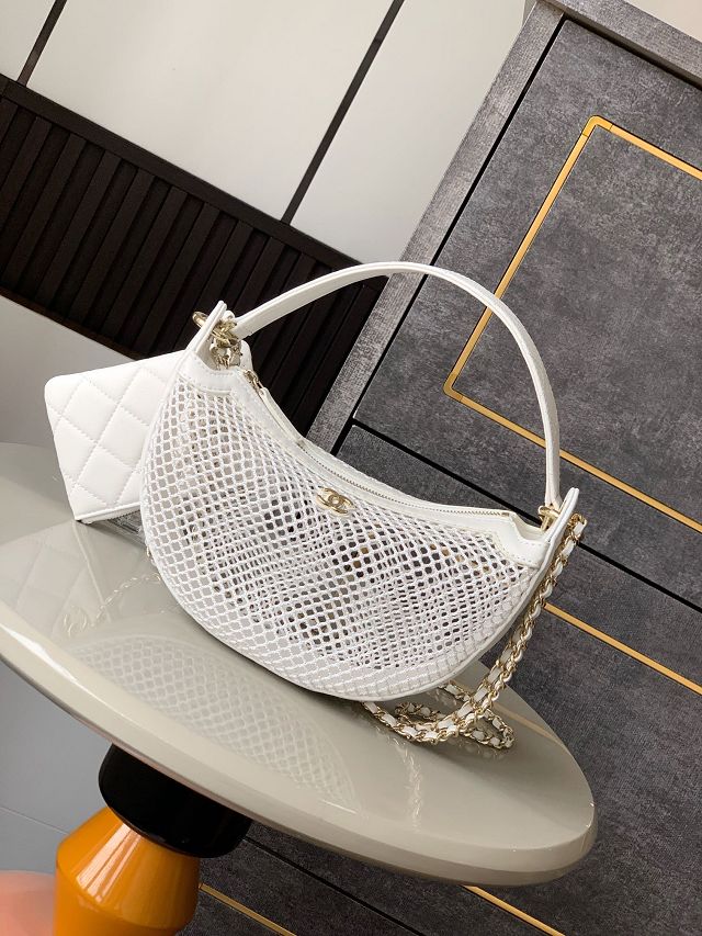 CC original mesh clutch with chain AP4515 white