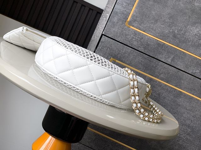CC original mesh clutch with chain AP4515 white