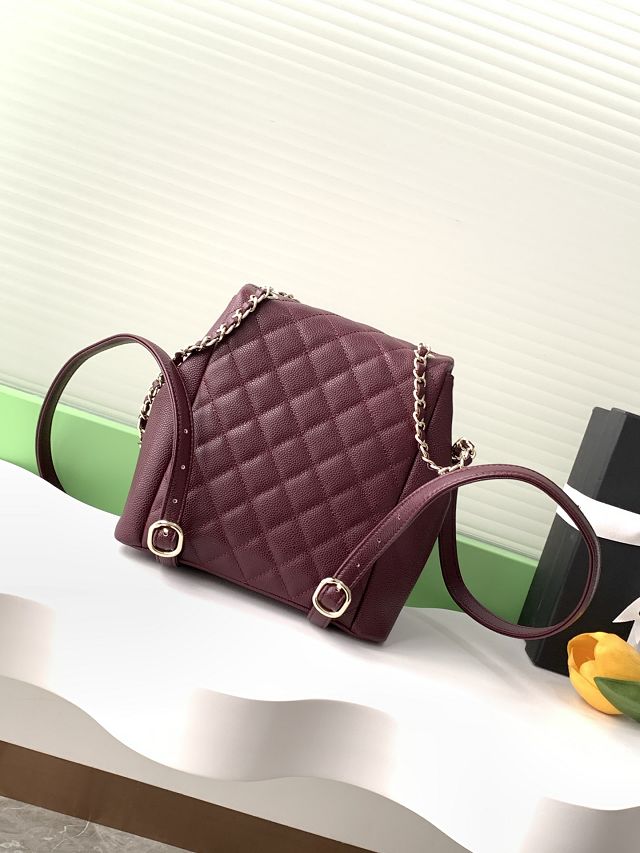 CC original grained calfskin backpack AS3860 bordeaux
