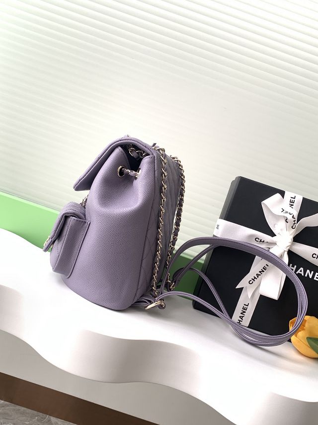 CC original grained calfskin backpack AS3860 purple