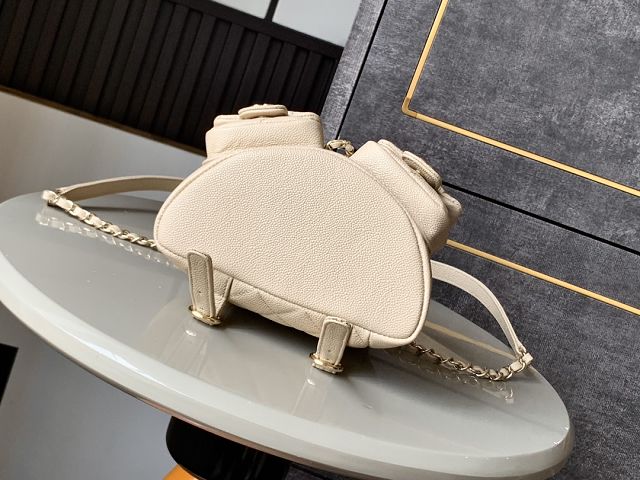 CC original grained calfskin small backpack AS3787 apricot