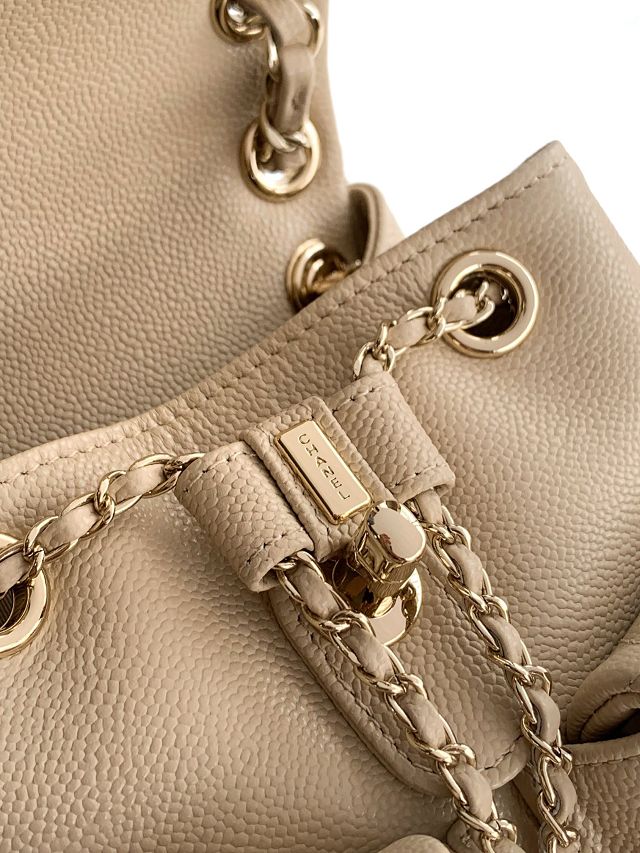 CC original grained calfskin small backpack AS3787 apricot