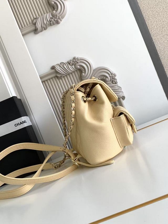 CC original grained calfskin small backpack AS3787 beige