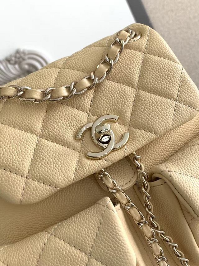 CC original grained calfskin small backpack AS3787 beige
