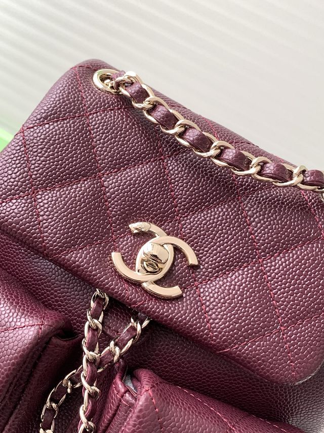 CC original grained calfskin small backpack AS3787 bordeaux