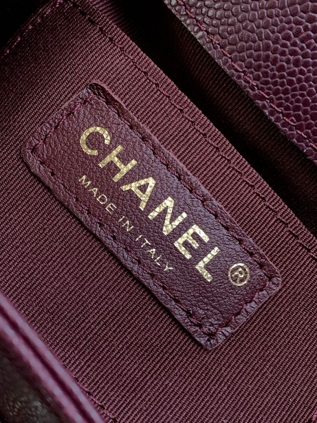 CC original grained calfskin small backpack AS3787 bordeaux