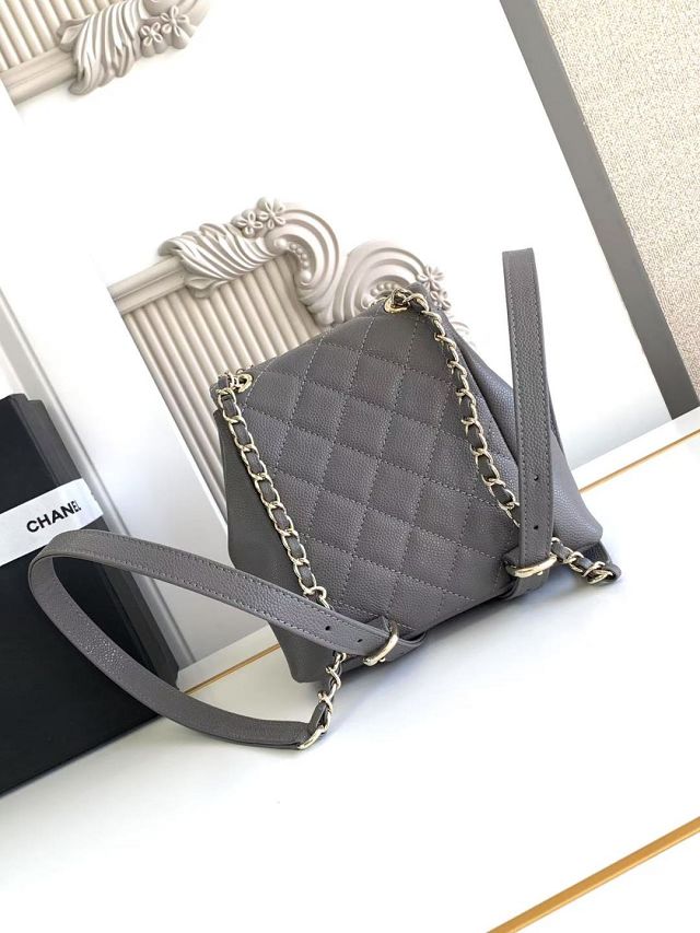 CC original grained calfskin small backpack AS3787 grey