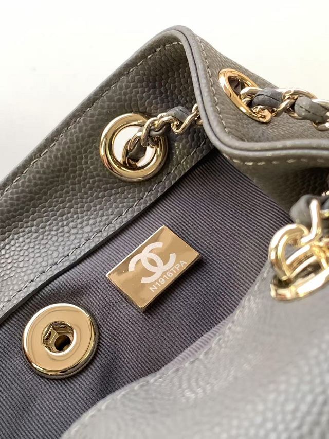 CC original grained calfskin small backpack AS3787 grey