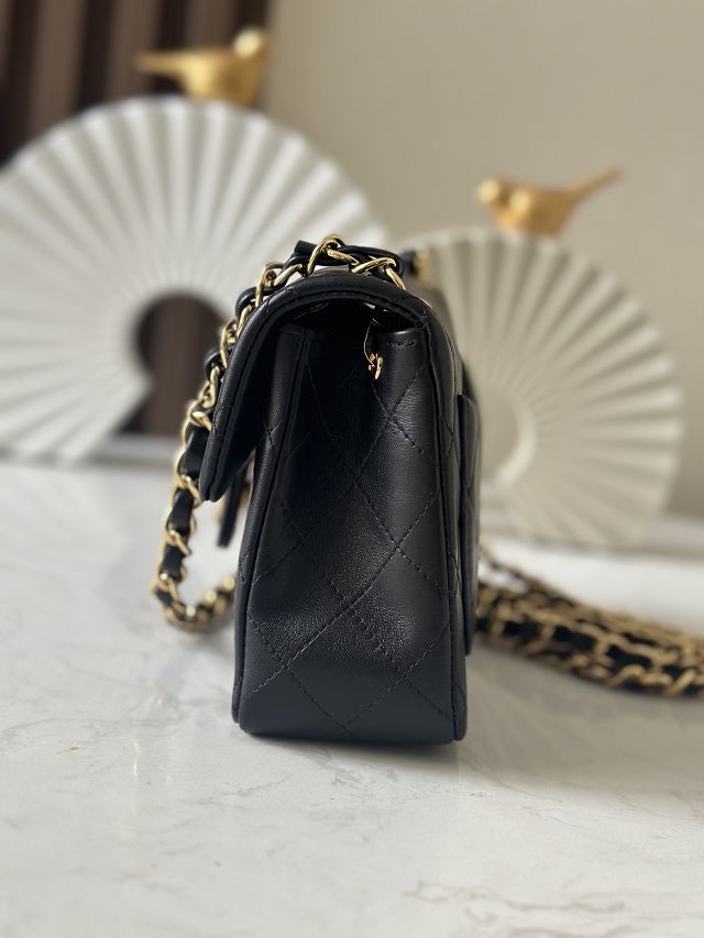 CC original lambskin mini flap bag AS3349 black