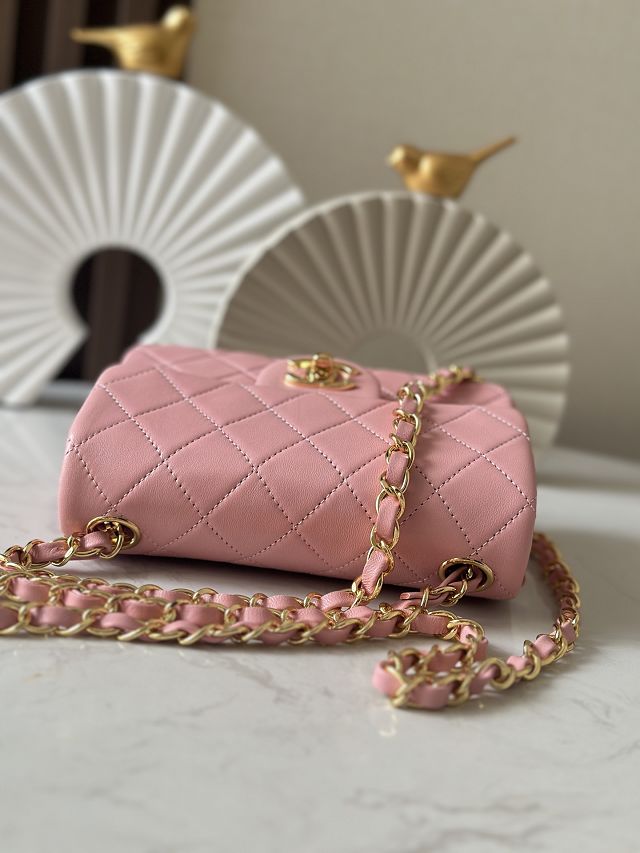 CC original lambskin mini flap bag AS3349 pink