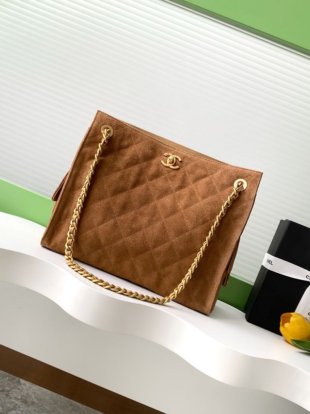 CC original suede shopping tote bag AS5303 brown