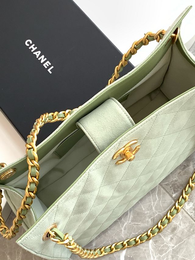 CC original suede shopping tote bag AS5303 green