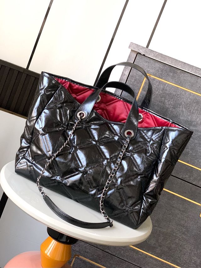 CC original calfskin shopping tote bag AS3355 black
