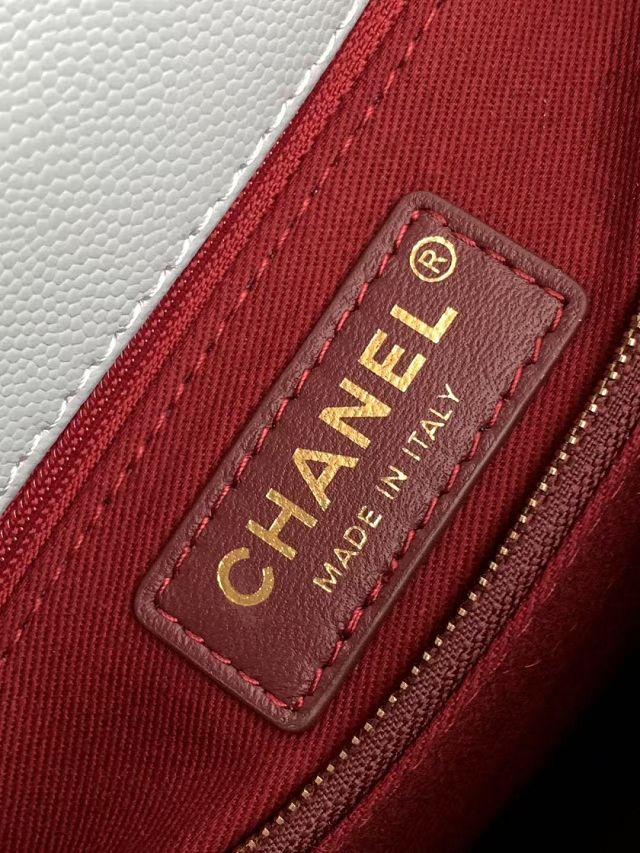 CC original grained calfskin large coco handle bag A92991 blue