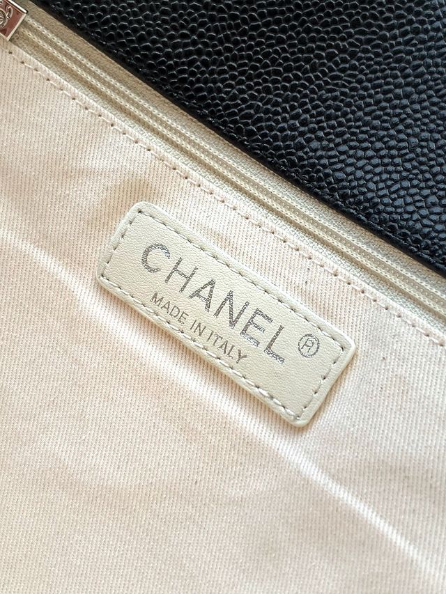 CC original grained calfskin maxi flap bag AS3324 black