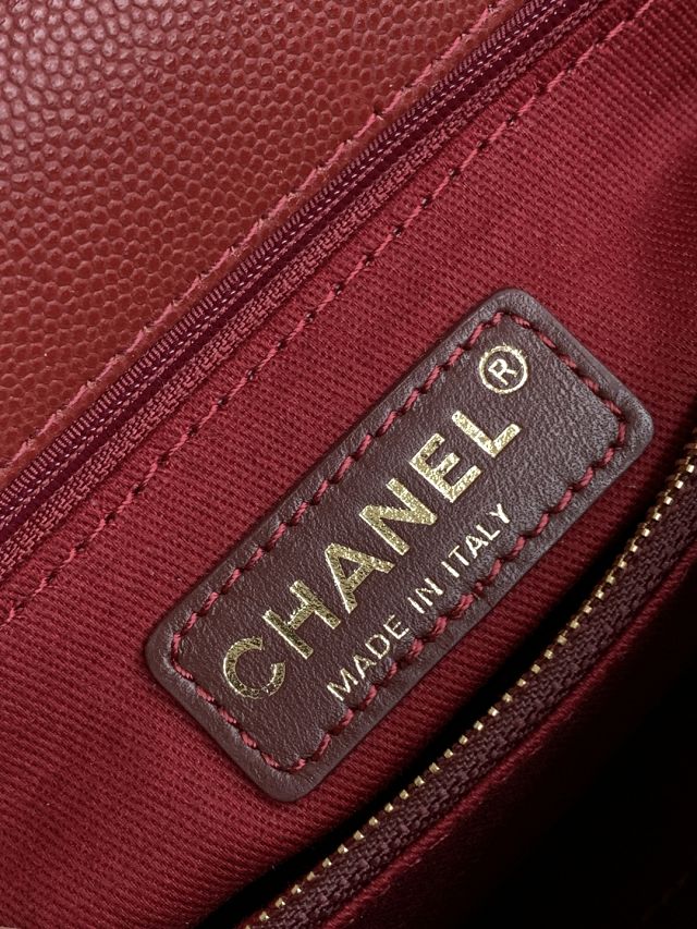 CC original grained calfskin mini coco handle bag AS2215 red