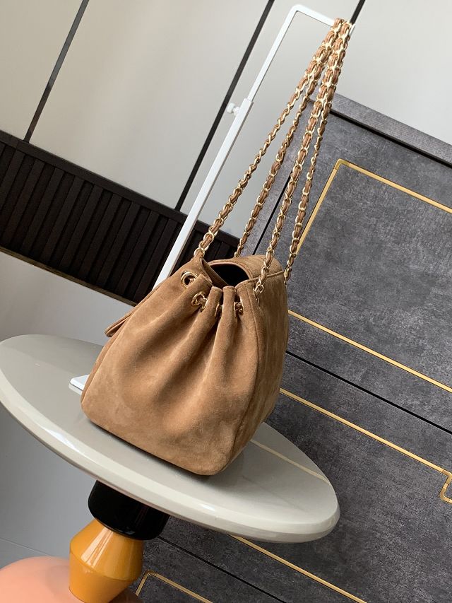 CC original suede flap bag AS0502 brown