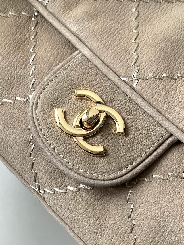 CC original suede flap bag AS0505 beige