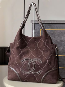 CC original suede large tote bag AS0503 dark brown