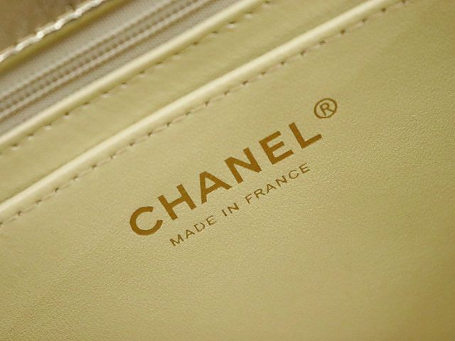 CC original braided calfskin medium flap bag AS4795 gold