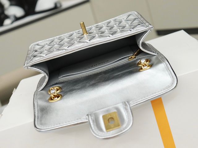 CC original braided calfskin mini flap bag AS4797 black