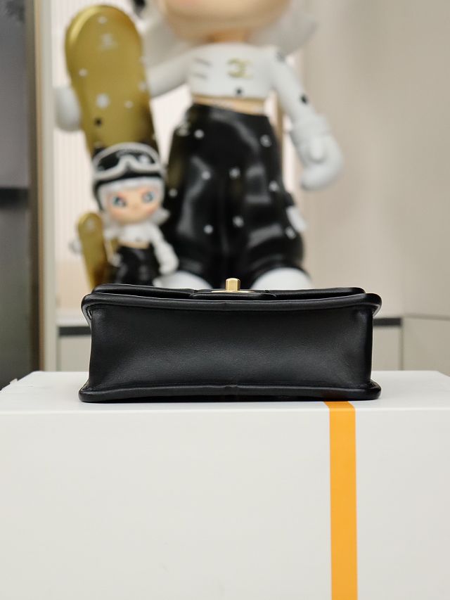 CC original braided calfskin mini flap bag AS4797 black