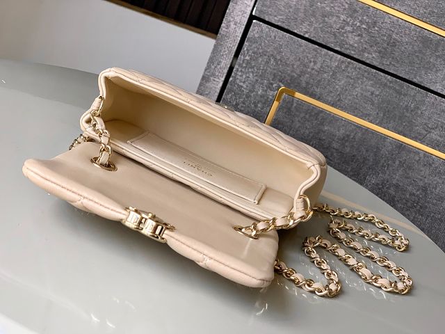 CC original calfskin clutch with chain AP4593 apricot