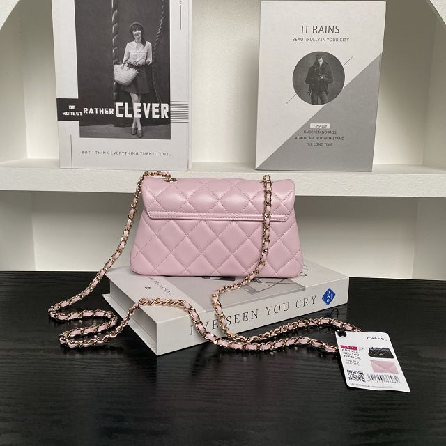 CC original calfskin mini flap bag AS4592 pink