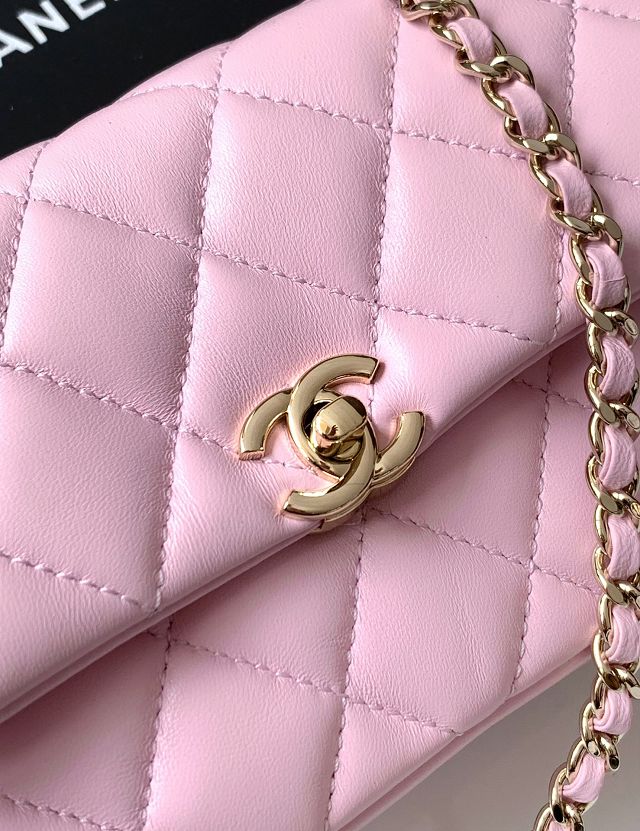 CC original calfskin mini flap bag AS4592 pink
