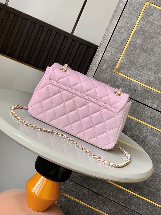 CC original calfskin small flap bag AS5485 pink