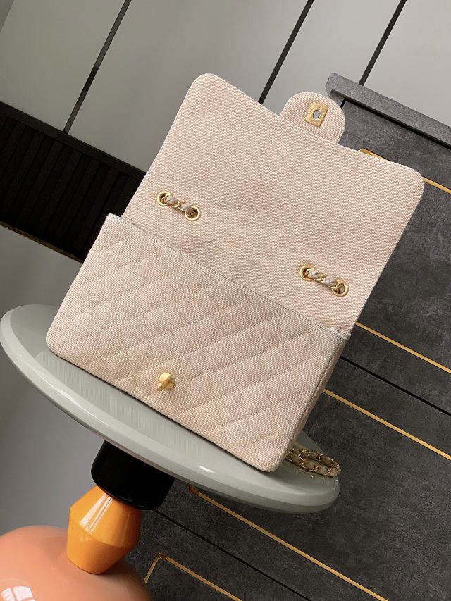 CC original fabric medium flap bag A01112 apricot